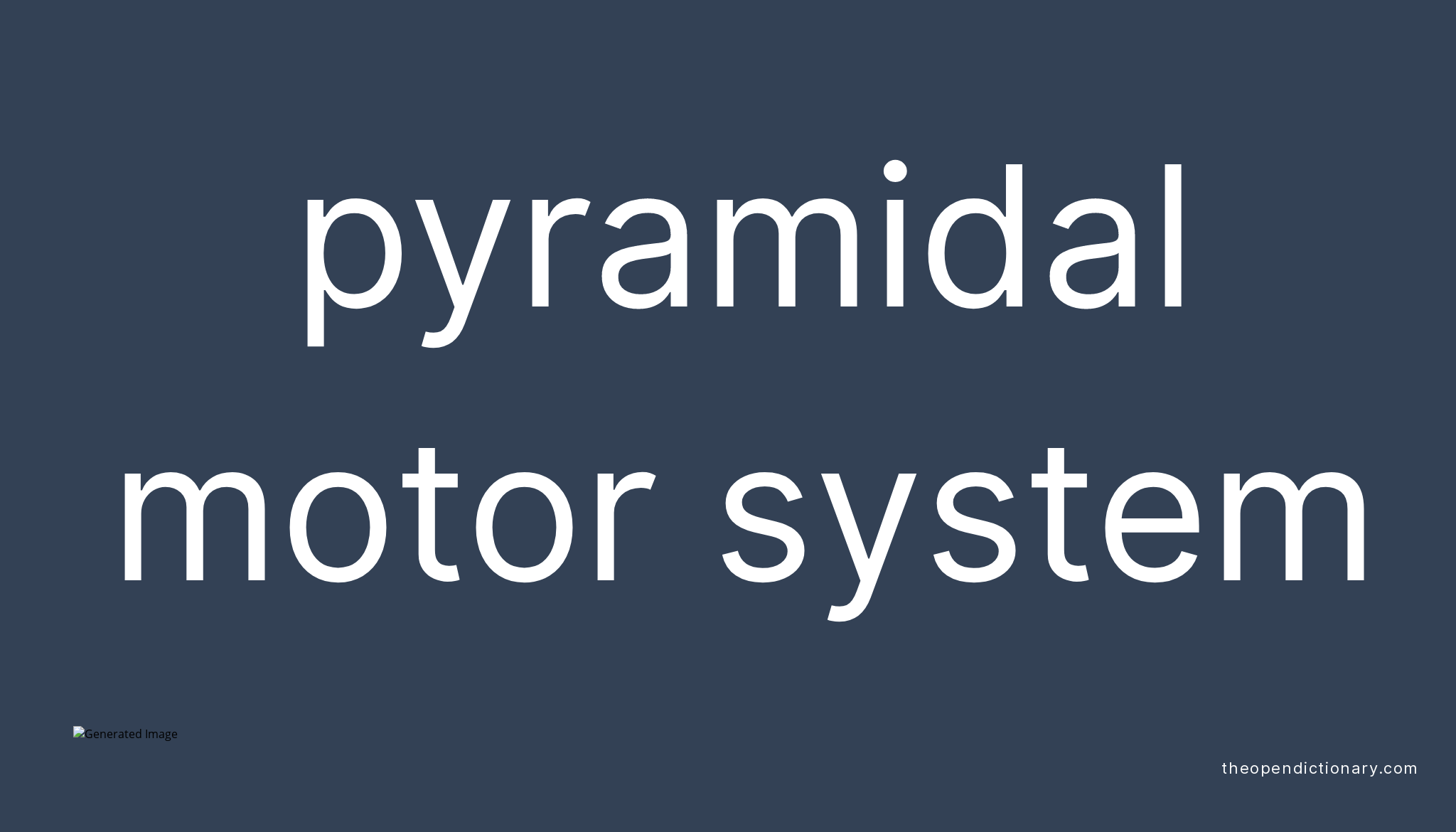 Pyramidal motor system Meaning of Pyramidal motor system Definition